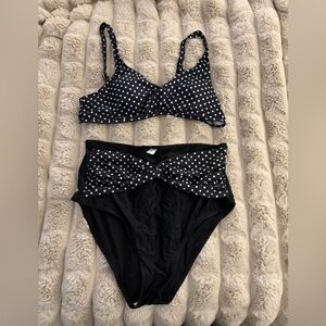 Polka Dot Black Bikini Set